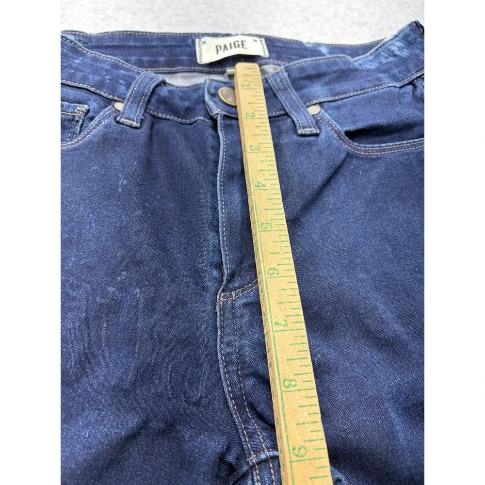 Paige High Rise Bell Canyon Jeans Womens 26x29.5 Dark Wash Flare Stretch Denim